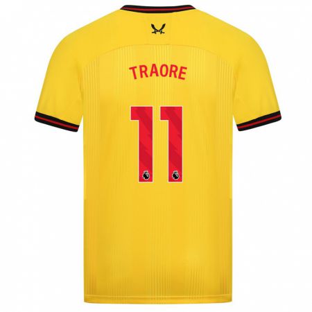 Kandiny Gyermek Bénie Traoré #11 Sárga Idegenbeli Jersey 2023/24 Mez Póló Ing