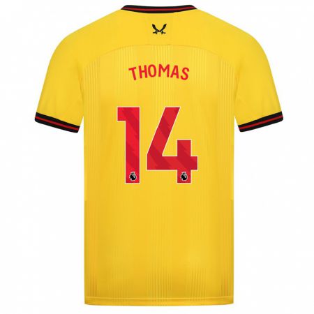 Kandiny Gyermek Luke Thomas #14 Sárga Idegenbeli Jersey 2023/24 Mez Póló Ing