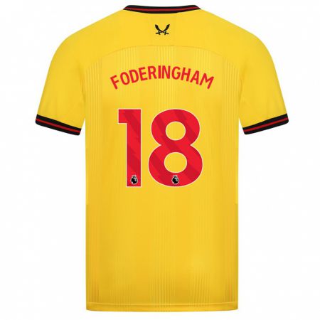 Kandiny Gyermek Wes Foderingham #18 Sárga Idegenbeli Jersey 2023/24 Mez Póló Ing