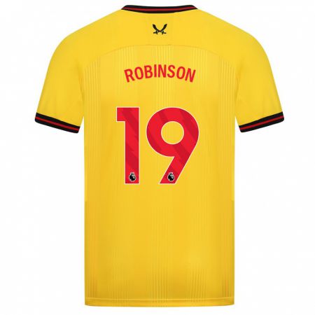 Kandiny Gyermek Jack Robinson #19 Sárga Idegenbeli Jersey 2023/24 Mez Póló Ing