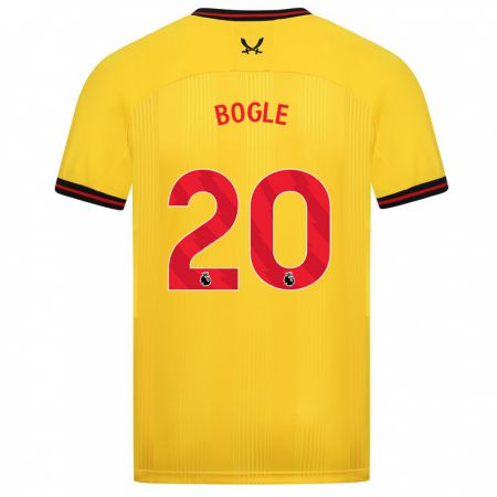 Kandiny Gyermek Jayden Bogle #20 Sárga Idegenbeli Jersey 2023/24 Mez Póló Ing