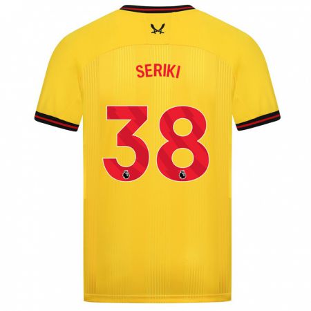 Kandiny Gyermek Femi Seriki #38 Sárga Idegenbeli Jersey 2023/24 Mez Póló Ing