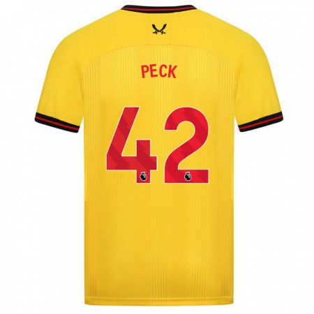 Kandiny Gyermek Sydie Peck #42 Sárga Idegenbeli Jersey 2023/24 Mez Póló Ing