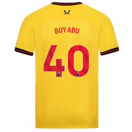 Kandiny Gyermek Jili Buyabu #40 Sárga Idegenbeli Jersey 2023/24 Mez Póló Ing