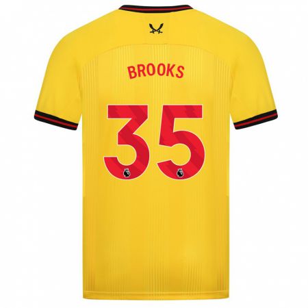 Kandiny Gyermek Andre Brooks #35 Sárga Idegenbeli Jersey 2023/24 Mez Póló Ing