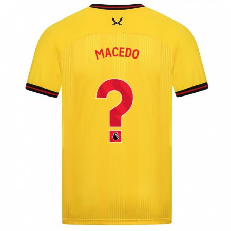 Kandiny Gyermek Fernando Macedo #0 Sárga Idegenbeli Jersey 2023/24 Mez Póló Ing