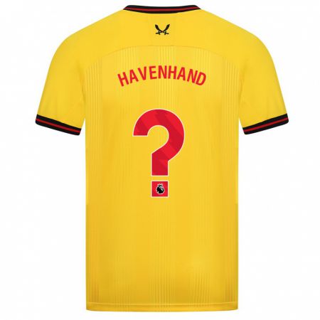 Kandiny Gyermek Kurtis Havenhand #0 Sárga Idegenbeli Jersey 2023/24 Mez Póló Ing