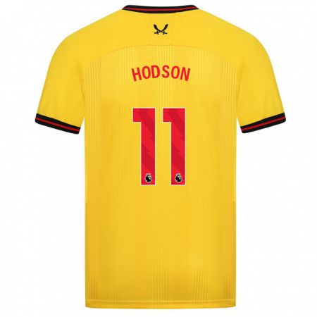 Kandiny Gyermek Ashley Hodson #11 Sárga Idegenbeli Jersey 2023/24 Mez Póló Ing