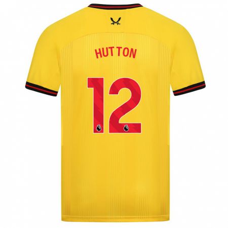 Kandiny Gyermek Jodie Hutton #12 Sárga Idegenbeli Jersey 2023/24 Mez Póló Ing