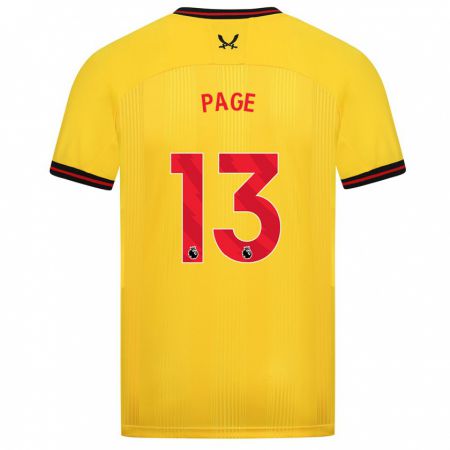 Kandiny Gyermek Olivia Jane Page #13 Sárga Idegenbeli Jersey 2023/24 Mez Póló Ing