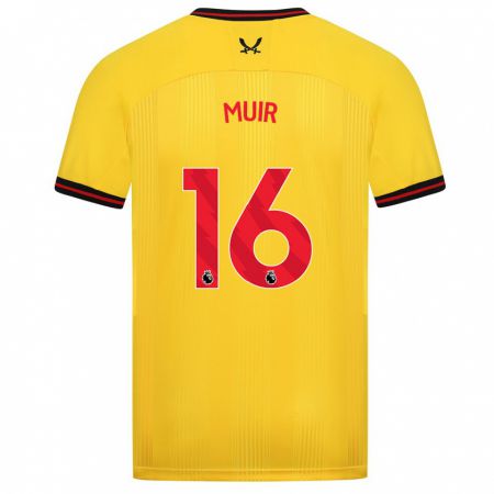 Kandiny Gyermek Chene Muir #16 Sárga Idegenbeli Jersey 2023/24 Mez Póló Ing