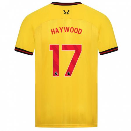 Kandiny Gyermek Sophie Haywood #17 Sárga Idegenbeli Jersey 2023/24 Mez Póló Ing