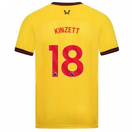 Kandiny Gyermek Ella Kinzett #18 Sárga Idegenbeli Jersey 2023/24 Mez Póló Ing