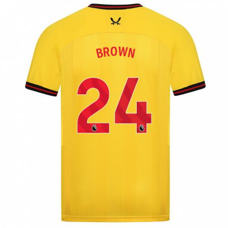 Kandiny Gyermek Rachel Brown #24 Sárga Idegenbeli Jersey 2023/24 Mez Póló Ing