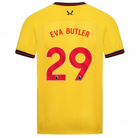 Kandiny Gyermek Eva Butler #29 Sárga Idegenbeli Jersey 2023/24 Mez Póló Ing