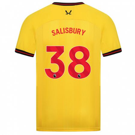 Kandiny Gyermek Chloe Salisbury #38 Sárga Idegenbeli Jersey 2023/24 Mez Póló Ing