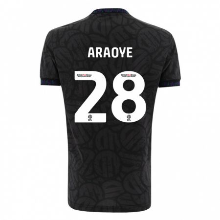 Kandiny Gyermek Raphael Araoye #28 Fekete Idegenbeli Jersey 2023/24 Mez Póló Ing