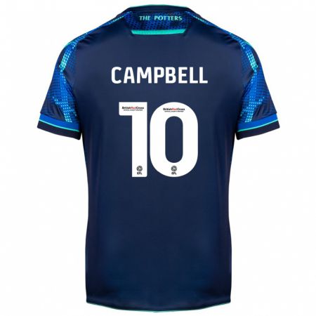 Kandiny Gyermek Tyrese Campbell #10 Haditengerészet Idegenbeli Jersey 2023/24 Mez Póló Ing