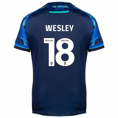 Kandiny Gyermek Wesley Moraes #18 Haditengerészet Idegenbeli Jersey 2023/24 Mez Póló Ing