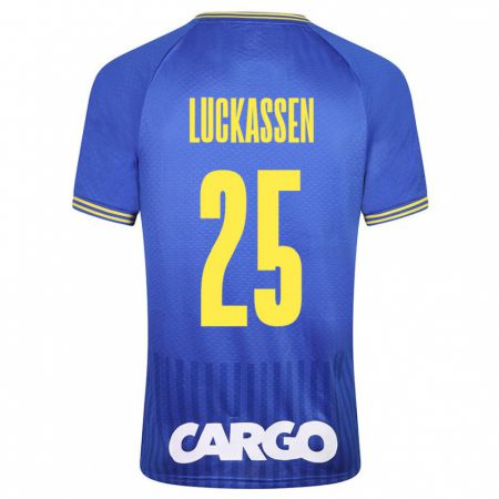 Kandiny Gyermek Derrick Luckassen #25 Kék Idegenbeli Jersey 2023/24 Mez Póló Ing