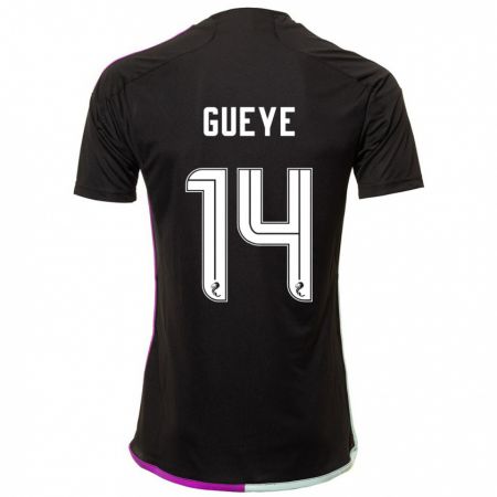 Kandiny Gyermek Pape Habib Gueye #14 Fekete Idegenbeli Jersey 2023/24 Mez Póló Ing