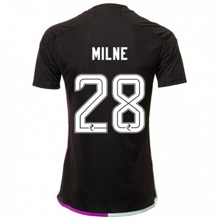 Kandiny Gyermek Jack Milne #28 Fekete Idegenbeli Jersey 2023/24 Mez Póló Ing