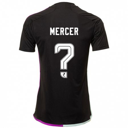 Kandiny Gyermek Jamie Mercer #0 Fekete Idegenbeli Jersey 2023/24 Mez Póló Ing