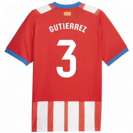 Kandiny Férfi Miguel Gutiérrez #3 Piros Fehér Hazai Jersey 2023/24 Mez Póló Ing