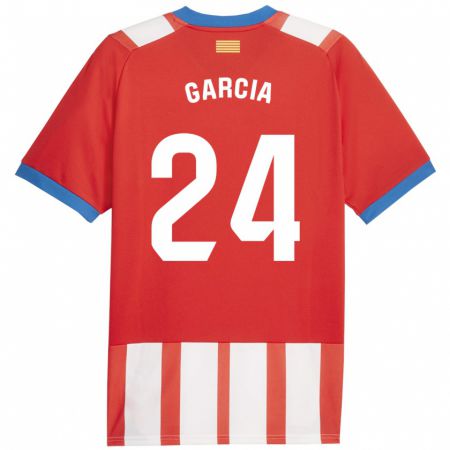 Kandiny Férfi Borja García #24 Piros Fehér Hazai Jersey 2023/24 Mez Póló Ing