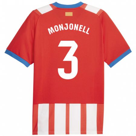 Kandiny Férfi Eric Monjonell #3 Piros Fehér Hazai Jersey 2023/24 Mez Póló Ing