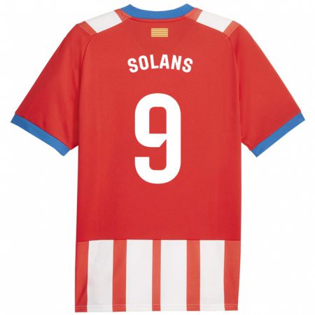 Kandiny Férfi Sergi Solans #9 Piros Fehér Hazai Jersey 2023/24 Mez Póló Ing