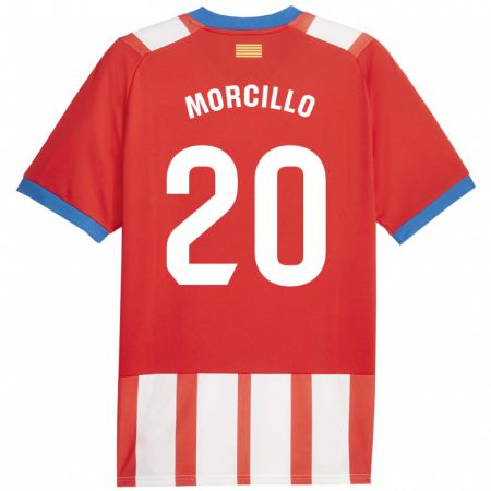 Kandiny Férfi Luis Morcillo #20 Piros Fehér Hazai Jersey 2023/24 Mez Póló Ing