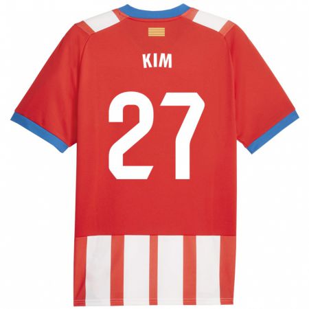 Kandiny Férfi Min-Su Kim #27 Piros Fehér Hazai Jersey 2023/24 Mez Póló Ing