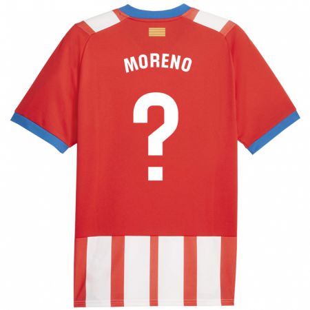 Kandiny Férfi Gerard Moreno #0 Piros Fehér Hazai Jersey 2023/24 Mez Póló Ing