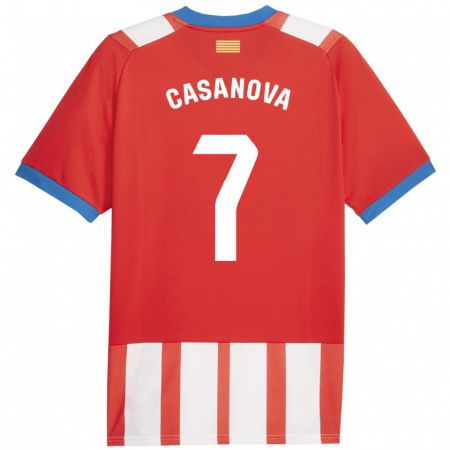 Kandiny Férfi Àstrid Casanova #7 Piros Fehér Hazai Jersey 2023/24 Mez Póló Ing