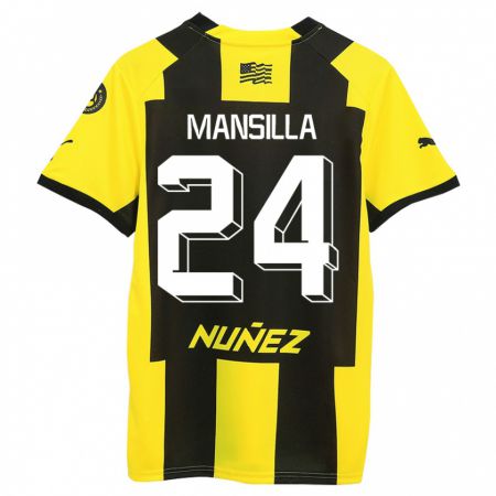 Kandiny Férfi Brian Mansilla #24 Sárga Fekete Hazai Jersey 2023/24 Mez Póló Ing