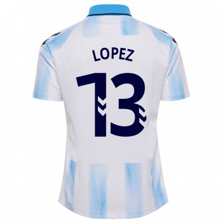 Kandiny Férfi Carlos López #13 Fehér Kék Hazai Jersey 2023/24 Mez Póló Ing