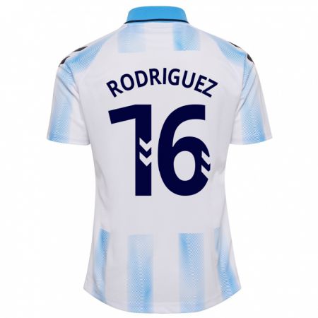 Kandiny Férfi Genaro Rodríguez #16 Fehér Kék Hazai Jersey 2023/24 Mez Póló Ing