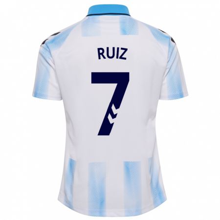 Kandiny Férfi María Ruiz #7 Fehér Kék Hazai Jersey 2023/24 Mez Póló Ing