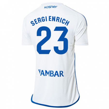 Kandiny Férfi Sergi Enrich #23 Fehér Hazai Jersey 2023/24 Mez Póló Ing