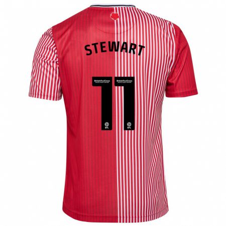 Kandiny Férfi Ross Stewart #11 Piros Hazai Jersey 2023/24 Mez Póló Ing