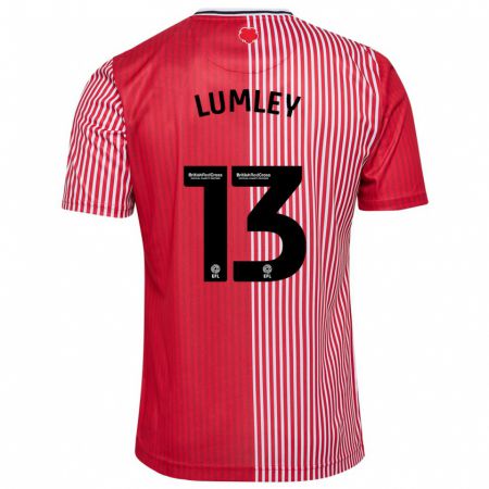 Kandiny Férfi Joe Lumley #13 Piros Hazai Jersey 2023/24 Mez Póló Ing