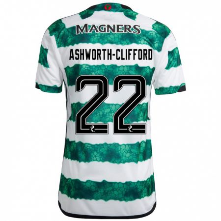 Kandiny Férfi Lucy Ashworth-Clifford #22 Zöld Hazai Jersey 2023/24 Mez Póló Ing