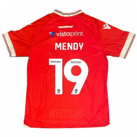 Kandiny Férfi Jacob Mendy #19 Piros Hazai Jersey 2023/24 Mez Póló Ing