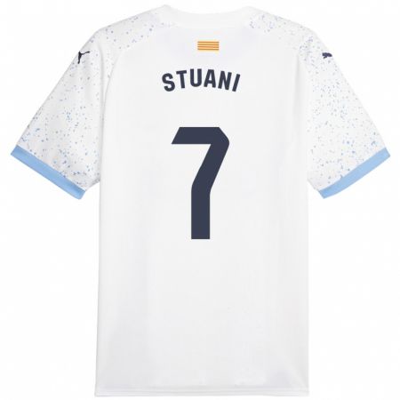 Kandiny Férfi Cristhian Stuani #7 Fehér Idegenbeli Jersey 2023/24 Mez Póló Ing