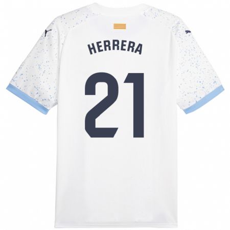 Kandiny Férfi Yangel Herrera #21 Fehér Idegenbeli Jersey 2023/24 Mez Póló Ing