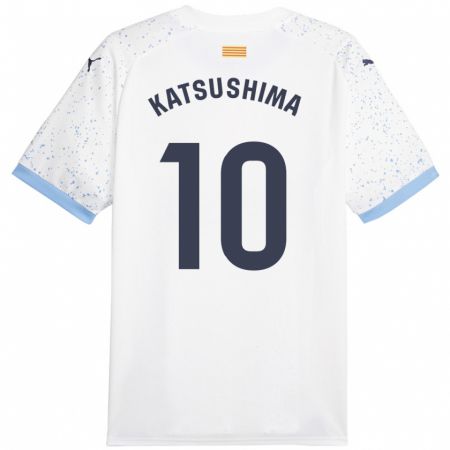 Kandiny Férfi Shinnosuke Katsushima #10 Fehér Idegenbeli Jersey 2023/24 Mez Póló Ing