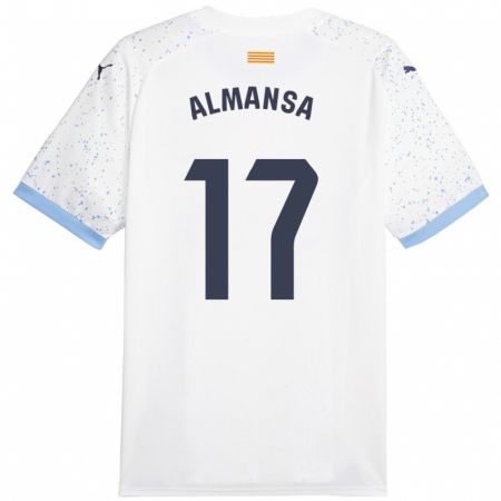 Kandiny Férfi Alex Almansa #17 Fehér Idegenbeli Jersey 2023/24 Mez Póló Ing