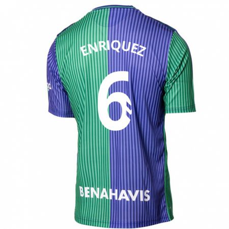 Kandiny Férfi Ramón Enríquez #6 Zöldes-Kék Idegenbeli Jersey 2023/24 Mez Póló Ing