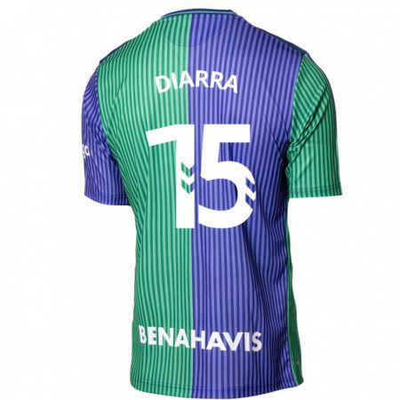 Kandiny Férfi Moussa Diarra #15 Zöldes-Kék Idegenbeli Jersey 2023/24 Mez Póló Ing